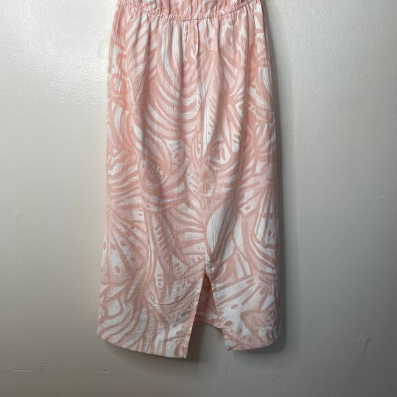 Vintage 70s Pink Tabby of California Abstract Botanical Print Shirtdress Sz 10 - Picture 10 of 13